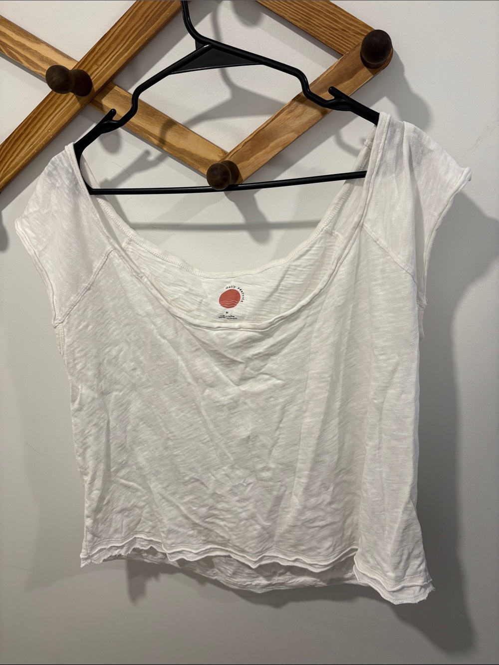 Daily Practice by Anthropologie ivory cotton slub jersey tee